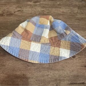 Rubi Reversible Bianca Denim Bucket Hat Blue Rust Stripe One Size